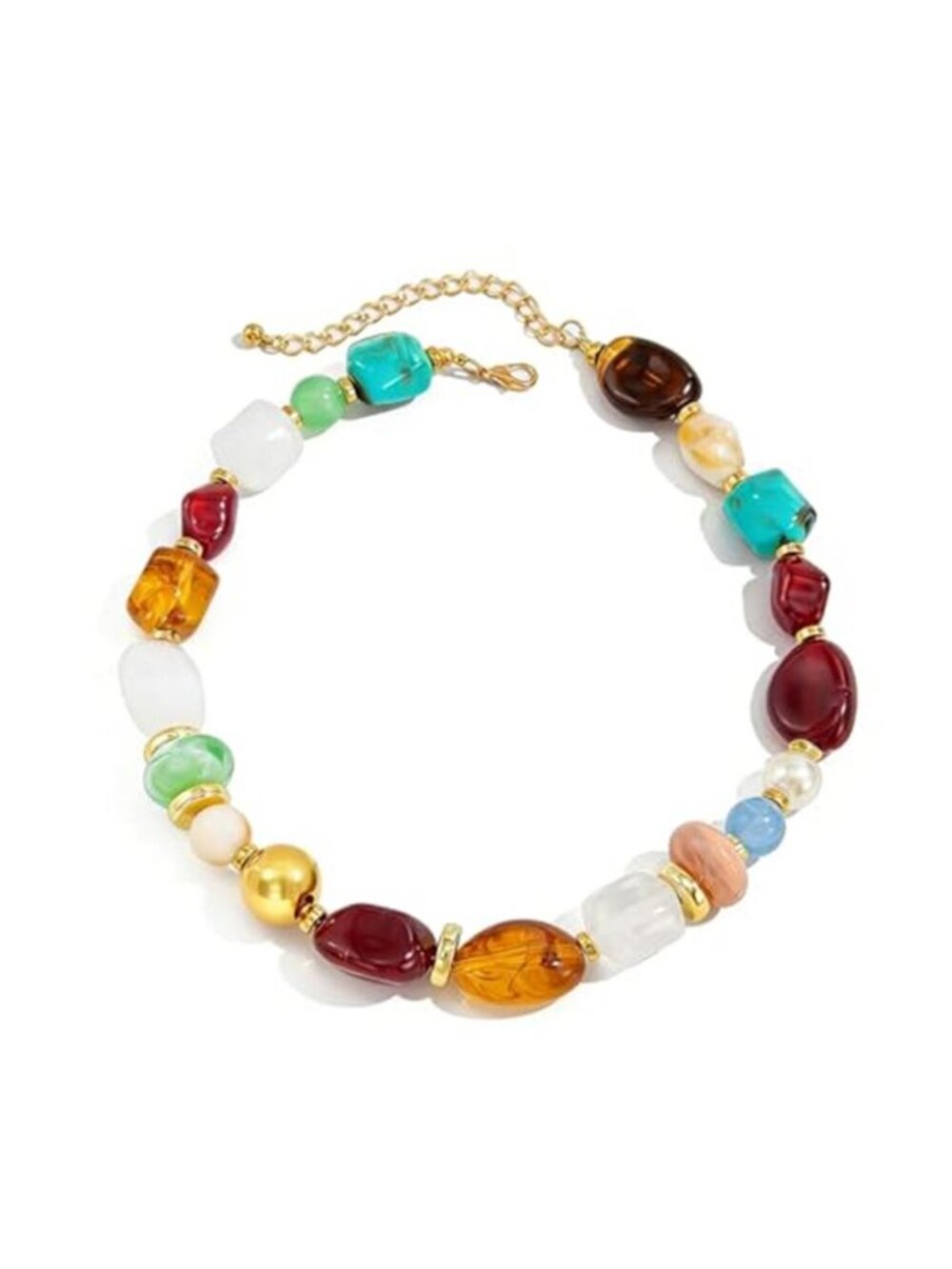 Boho Colorful Chunky Resin Bead Necklace